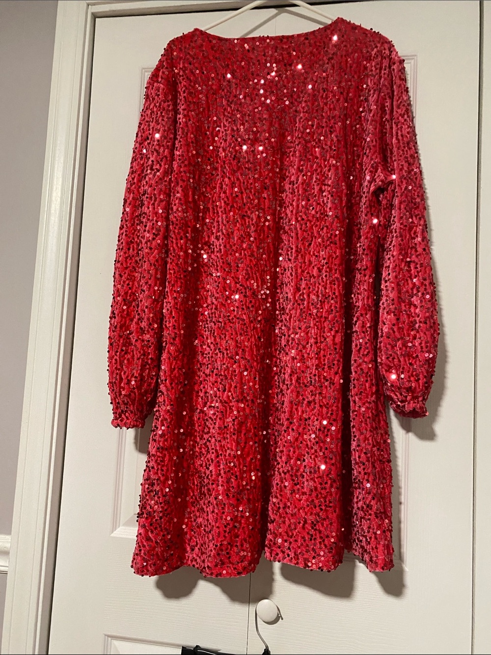 Pink Sequin Long Sleeve Party Dress - Picture 2 of 5